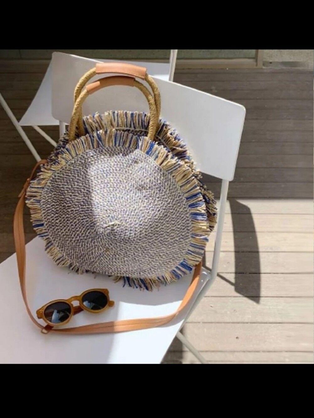 ZARA round rattan purse